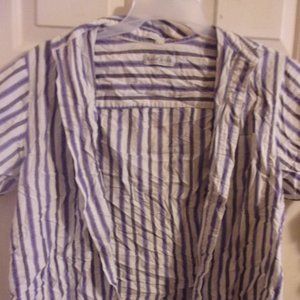 Ash Creek Short Sleeve Dress Shirt White with Blue stripes